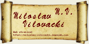 Miloslav Vilovački vizit kartica